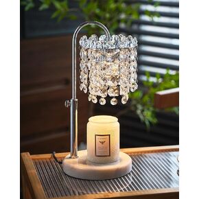 Candle Warmer Lamp with Timer Dimmer Adjustable Height Candle Warmer with Marble Base for Jar Candles, Crystal Candle Lamp with 3 Bulbs for New Home Decor, Women Mom Christmas Birthday Gifts, Silver in Saudi Arabia