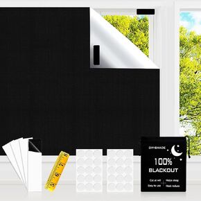 Blackout Blind，39 x57 inches Portable Black Out Blinds Stick On Window Temporary Blackout Curtain No Drill Suitable for Cutting Any Size Shape for Home，Bedroom，Office and Travel in Saudi Arabia