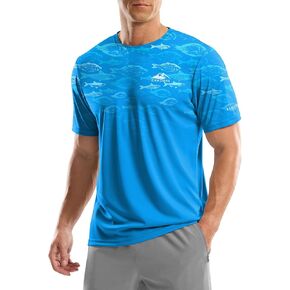 Men's UPF 50+ Sun Protection Dry Fit Workout T-Shirts Rash Guard Swim Shirts Moisture Wicking Tee for Athletic, Beach, Hiking in Kuwait