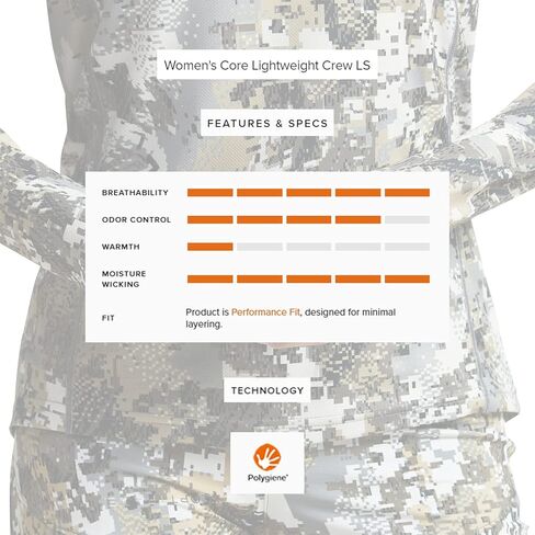 SITKA Gear Women's Hunting Core Lightweight Camo Crew Long Sleeve Shirt in Kuwait