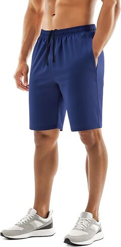 Men's Athletic Shorts 9'' Quick Dry Workout Running Shorts Lightweight Sports Gym Basketball Shorts with Pockets in Saudi Arabia