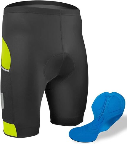 | Men's All Day Padded Bike Shorts | Reflective Side Mesh Pockets | Made in USA in Saudi Arabia