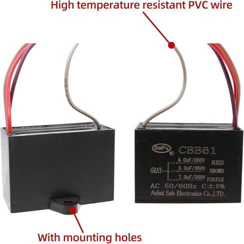 CBB61 Capacitor 22uf 250V AC Ceiling Fan 2 Wire 50/60Hz for Starting Electric Fan Generator Pump Motor in Kuwait