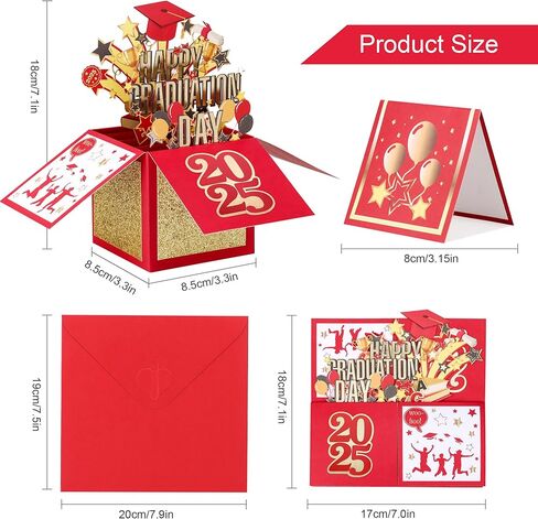 بطاقة التخرج المنبثقة من POPGIFTU، 2024 تخرج سعيد، بطاقة تهنئة تهنئة زرقاء ثلاثية الأبعاد مع مظروف للمدرسة الثانوية والكلية تهنئة بطاقة هدية شخصية له صديقها ابنها (أزرق) in Kuwait