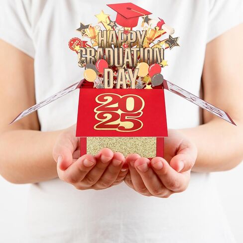بطاقة التخرج المنبثقة من POPGIFTU، 2024 تخرج سعيد، بطاقة تهنئة تهنئة زرقاء ثلاثية الأبعاد مع مظروف للمدرسة الثانوية والكلية تهنئة بطاقة هدية شخصية له صديقها ابنها (أزرق) in Kuwait
