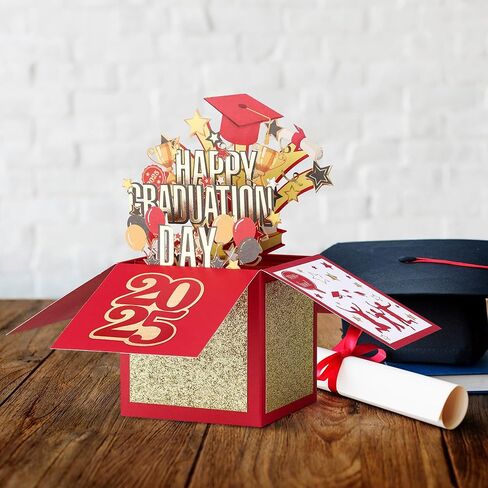 بطاقة التخرج المنبثقة من POPGIFTU، 2024 تخرج سعيد، بطاقة تهنئة تهنئة زرقاء ثلاثية الأبعاد مع مظروف للمدرسة الثانوية والكلية تهنئة بطاقة هدية شخصية له صديقها ابنها (أزرق) in Kuwait