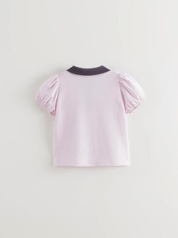 Marc & Janie Girls Cooling Polo Tee Quick-Dry Puff Cleeves & Bow Treasable Summer Top 550788 in Kuwait