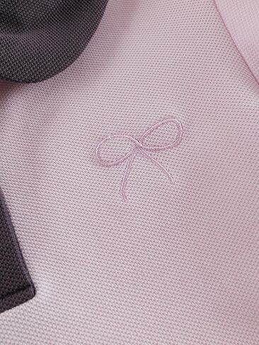 Marc & Janie Girls Cooling Polo Tee Quick-Dry Puff Cleeves & Bow Treasable Summer Top 550788 in Kuwait