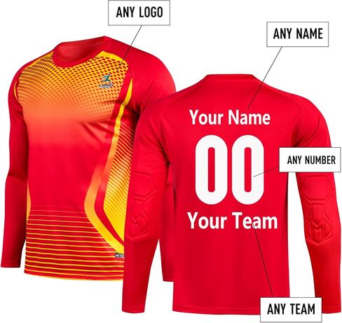 Customized Goalie Kids Uniforms Kids Teenage Boys and Girls Number Adult Jersey with Sponge in Saudi Arabia
