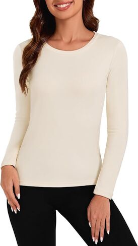Tournesol Women's Long Sleeve Thermal Shirts Crew Neck Underwear Tops Fleece Lined Undershirt Ultra Soft Baselayer for Winter in Kuwait