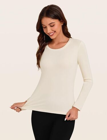 Tournesol Women's Long Sleeve Thermal Shirts Crew Neck Underwear Tops Fleece Lined Undershirt Ultra Soft Baselayer for Winter in Kuwait