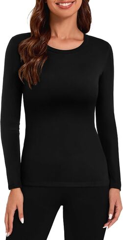 Tournesol Women's Long Sleeve Thermal Shirts Crew Neck Underwear Tops Fleece Lined Undershirt Ultra Soft Baselayer for Winter in Kuwait