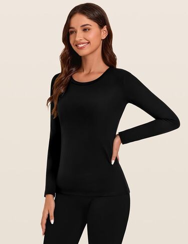 Tournesol Women's Long Sleeve Thermal Shirts Crew Neck Underwear Tops Fleece Lined Undershirt Ultra Soft Baselayer for Winter in Kuwait