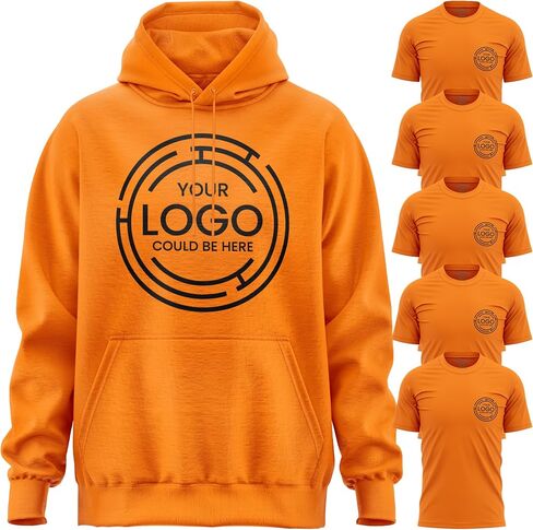 Work Shirts for Men, 5 Pack T-Shirt 1 Hoodie, Hi Vis Custom Workwear Uniforms High Visibilty, Custom Shirts Hoodie Small Business Company Black in Saudi Arabia