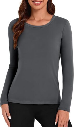 Tournesol Women's Long Sleeve Thermal Shirts Crew Neck Underwear Tops Fleece Lined Undershirt Ultra Soft Baselayer for Winter in Kuwait