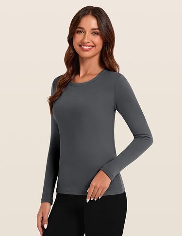 Tournesol Women's Long Sleeve Thermal Shirts Crew Neck Underwear Tops Fleece Lined Undershirt Ultra Soft Baselayer for Winter in Kuwait