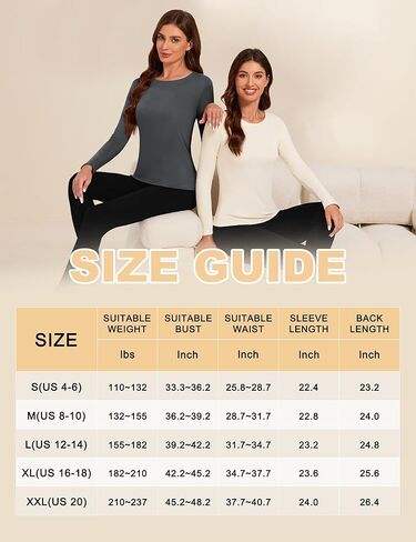 Tournesol Women's Long Sleeve Thermal Shirts Crew Neck Underwear Tops Fleece Lined Undershirt Ultra Soft Baselayer for Winter in Kuwait