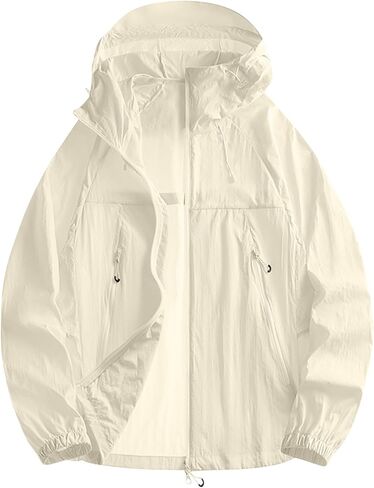 Raincoats for Women 2025 Lightweight Long Sleeve Sun Protection Hoodie Waterproof Outdoor Travel Jackets with Pocket in Kuwait