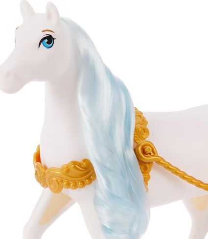 Mattel Disney Princess Cinderella’s Rolling Carriage with Gold Details & White Horse with Brushable Mane & Tail, Inspired Disney Movie in Saudi Arabia