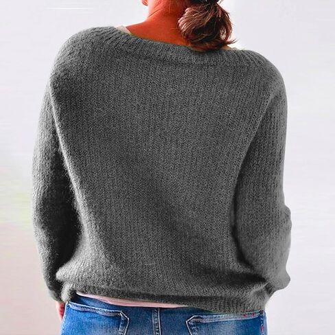 Sweater for Women Knitted Long Sleeve Sweater Tops Fair Isle Print Ugly Christmas Pullover Retro Crewneck Sweaters in Saudi Arabia