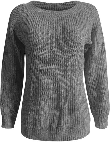 Sweater for Women Knitted Long Sleeve Sweater Tops Fair Isle Print Ugly Christmas Pullover Retro Crewneck Sweaters in Saudi Arabia
