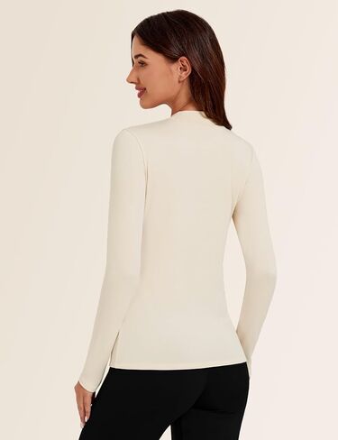 Tournesol Women's 2 Pack Long Sleeve Thermal Tops Mock Neck Underwear Top Cold Weather Warm Fleece Lined Undershirt in Kuwait