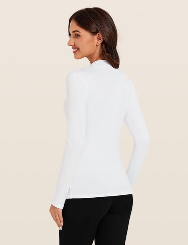 Tournesol Women's 2 Pack Long Sleeve Tops Tops Mock Dock Inteld Weat Top Bold Weather Warm Freece مبطمة مبطنة in Kuwait