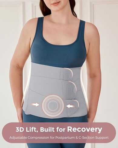 Momcozy Ergowrap Postpartum Belly Band, 3D Abdomen Lifting & Ergonomic Back Support Abdominal Binder, Seamless & Invisible Wrap Shapewear for Postpartum C-Section Recovery, Daily Wear, Exercise in Saudi Arabia