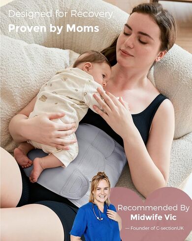 Momcozy Ergowrap Postpartum Belly Band, 3D Abdomen Lifting & Ergonomic Back Support Abdominal Binder, Seamless & Invisible Wrap Shapewear for Postpartum C-Section Recovery, Daily Wear, Exercise in Saudi Arabia