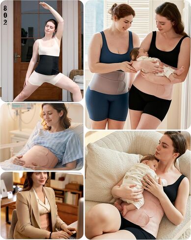 Momcozy Ergowrap Postpartum Belly Band, 3D Abdomen Lifting & Ergonomic Back Support Abdominal Binder, Seamless & Invisible Wrap Shapewear for Postpartum C-Section Recovery, Daily Wear, Exercise in Saudi Arabia