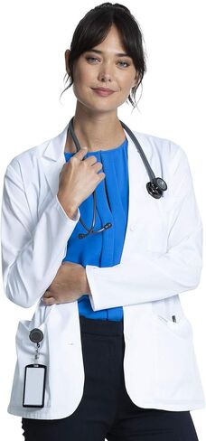 Cherokee Women's Lab Coat 28" Button Up Front Consultation Coat CK451 in Saudi Arabia