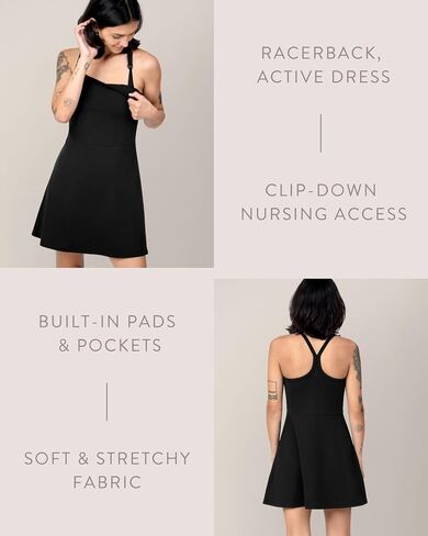 Kindred Bravely Stevie Active Racerback Nursing Dress | Maternity & Breastfeeding Tennis Dress in Saudi Arabia