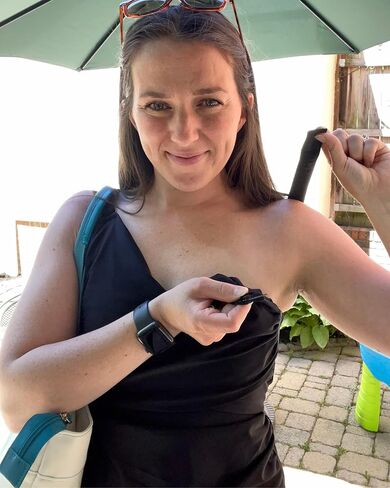 Sarah Wells Hands Free Pumping and Nursing Swim in Saudi Arabia