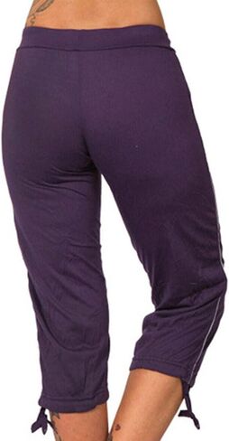 2025 Summer Capris for Women Low Rise Drawstring Capri Pants Casual Lightweight Yoga Workout Pant Knee Length Lounge in Kuwait