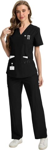 Caidienu Medical Scrubs for Women Set: Scrub Scrub Scrub stretch Usiform in Kuwait