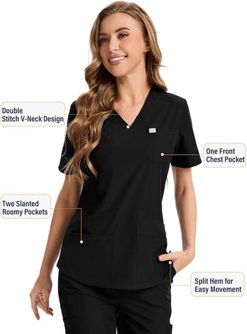 Caidienu Medical Scrubs for Women Set: Scrub Scrub Scrub stretch Usiform in Kuwait
