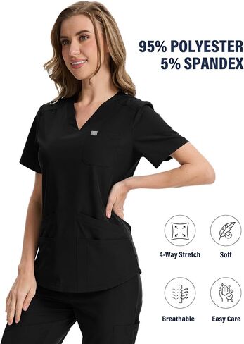 Caidienu Medical Scrubs for Women Set: Scrub Scrub Scrub stretch Usiform in Kuwait