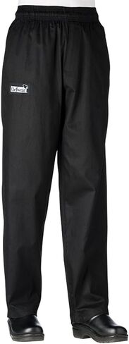 Chefwear Womens Cotton Low Rise Chef Pants Black L in Saudi Arabia
