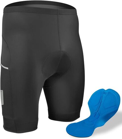 | Men's All Day Padded Bike Shorts | Reflective Side Mesh Pockets | Made in USA in Saudi Arabia