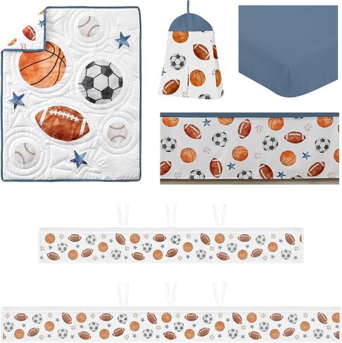 Sweet Jojo Designs Watercolor Dinosaur Dino Boy Baby Crib Bedding Set Infant Nursery Room BreathableBaby Breathable Mesh Crib Liner 6p Green Blue White Modern Dinosaurs Jurassic Animal Track Footprint in Saudi Arabia