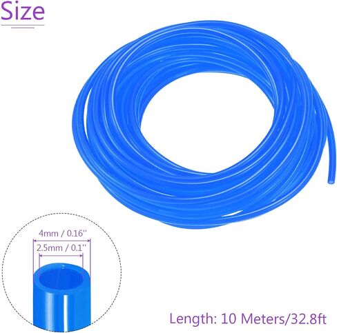DMiotech 2.5mmx4mm Pneumatic Tubing, 4 Meters/13.1ft Air Compressor PU Line Hose Tube for Water Fluid Transfer, Transparent in Saudi Arabia