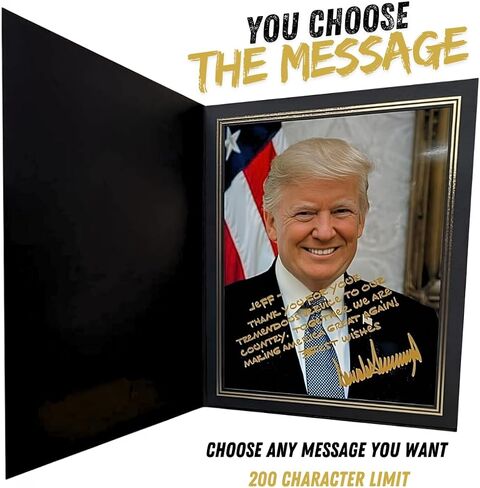 Presidential Gifts Donald Trump Personalized Portrait | Choose Any Message | 8x10 Photo Picture | Signed Custom Message in Saudi Arabia