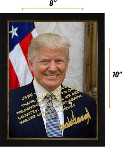 Presidential Gifts Donald Trump Personalized Portrait | Choose Any Message | 8x10 Photo Picture | Signed Custom Message in Saudi Arabia
