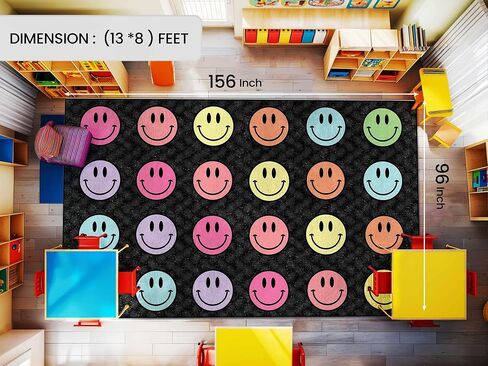 OLEEK Large Classroom Rug Elementary 8x10 - Classroom Rugs for Kids Room - Classroom Carpet Elementary - Kids playroom Rug 8 x 10 - Preschool Rugs for Classroom - Schoolgirl Style Classroom Decor in Kuwait