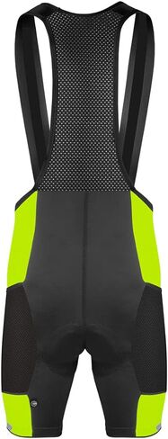 | Men's Gel Touring Padded Cycling Bib-Shorts | Large Mesh Storage Pockets | Made in USA in Saudi Arabia