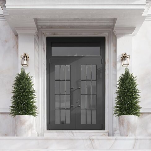 4FT Artificial Cedar Trees Set of 2, Realistic Faux Evergreen Topiary Bushes Plants, Outdoor Potted Fake Cypress Shrubs for Front Porch Garden Home Living Room Decor in Saudi Arabia