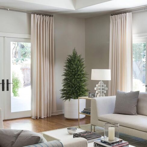4FT Artificial Cedar Trees Set of 2, Realistic Faux Evergreen Topiary Bushes Plants, Outdoor Potted Fake Cypress Shrubs for Front Porch Garden Home Living Room Decor in Saudi Arabia