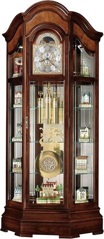 Howard Miller Liskov Floor Clock II ، خزانة Wood Finish Curio و Triple Chimes & Pendulum Control Control Cabinets و LED LEDENTING REFVE in Saudi Arabia