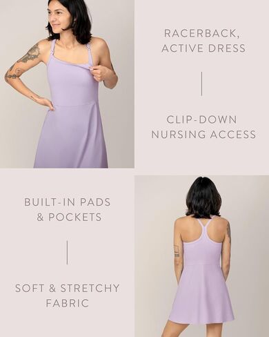 Kindred Bravely Stevie Active Racerback Nursing Dress | Maternity & Breastfeeding Tennis Dress in Saudi Arabia