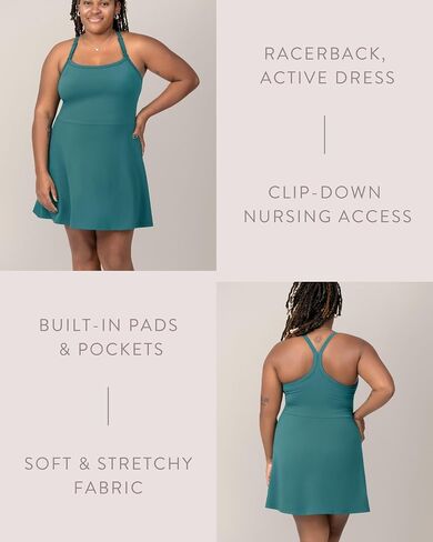 Kindred Bravely Stevie Active Racerback Nursing Dress | Maternity & Breastfeeding Tennis Dress in Saudi Arabia
